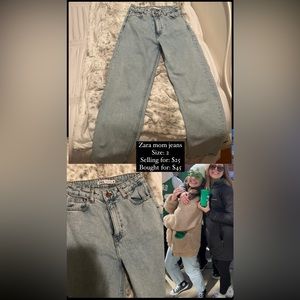 Zara light washed mom jeans